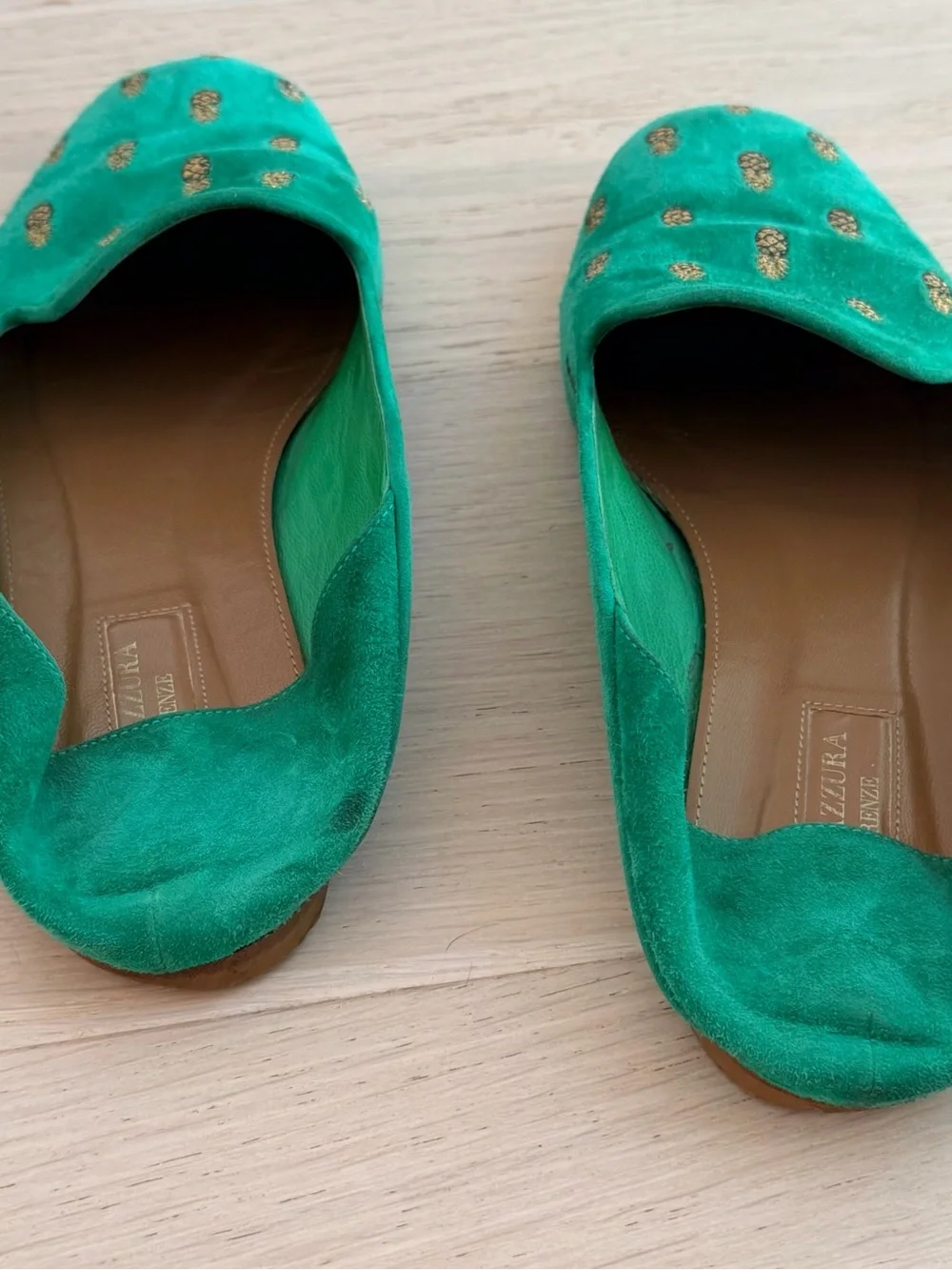 Aquazzura green suede